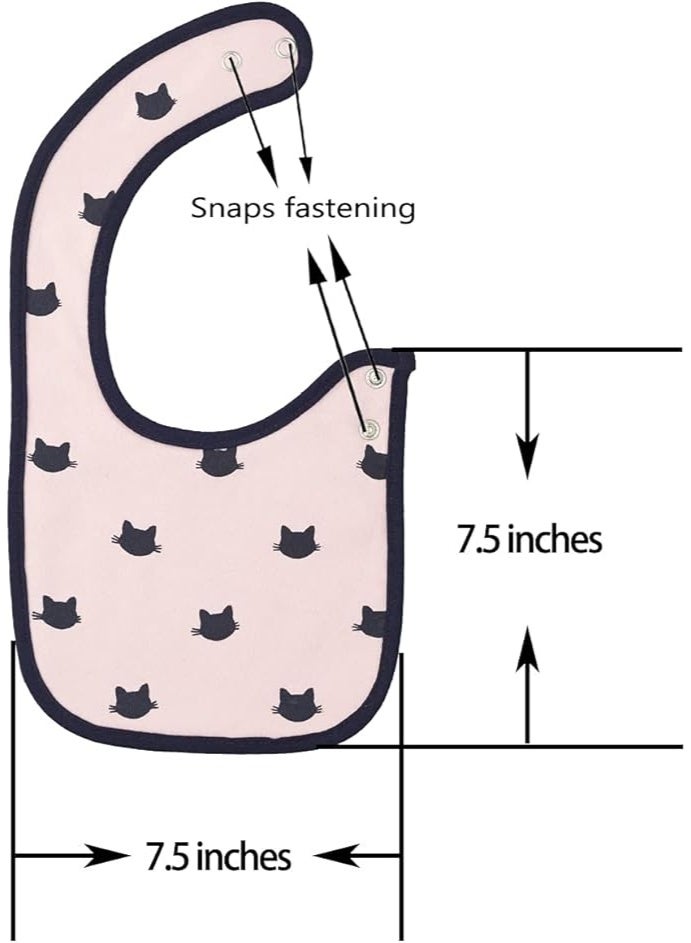 Maiwaput Maiwa 6 Pack Waterproof Cotton Baby Bibs for Girls Boys for Drooling Eating with Snaps Multi2a - Image 1
