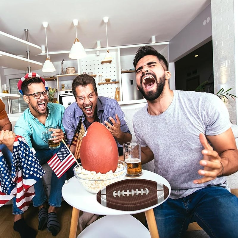 PIXHOTUL Football Plates, Football Party Decorations Football Party Plates Disposable Paper Plates for Kids Men Football Birthday Party Tailgate Party Football Game Day (40) - Image 4