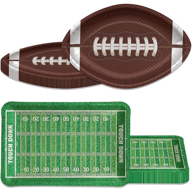 PIXHOTUL Football Plates, Football Party Decorations Football Party Plates Disposable Paper Plates for Kids Men Football Birthday Party Tailgate Party Football Game Day (40) - Image 1
