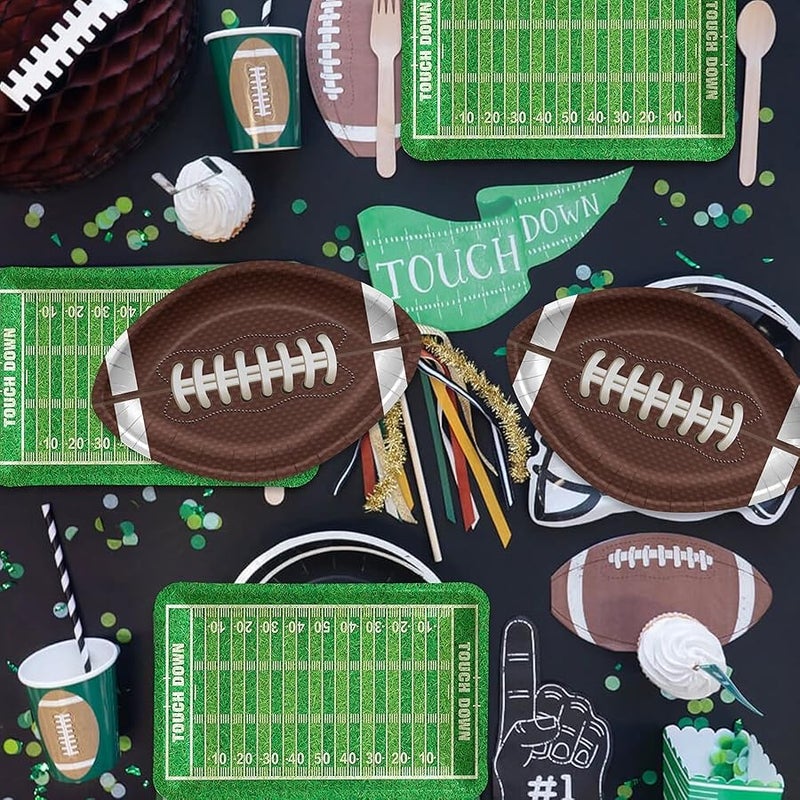PIXHOTUL Football Plates, Football Party Decorations Football Party Plates Disposable Paper Plates for Kids Men Football Birthday Party Tailgate Party Football Game Day (40) - Image 5
