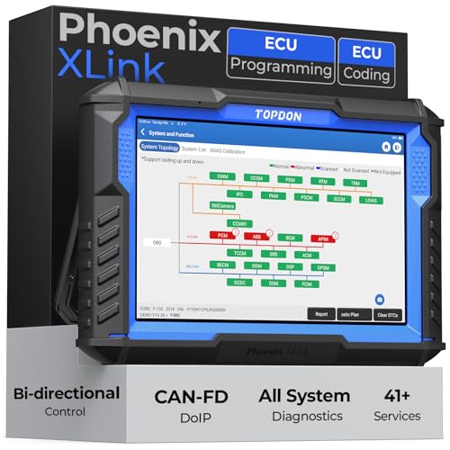 TOPDON Phoenix XLink Scanner ECU Programming Coding Scan Tool Topology Mapping CANFD DoIP Full System Bidirectional Scanner 41 Maintenance Services VAG Guided 2 Year Free Update - Image 1