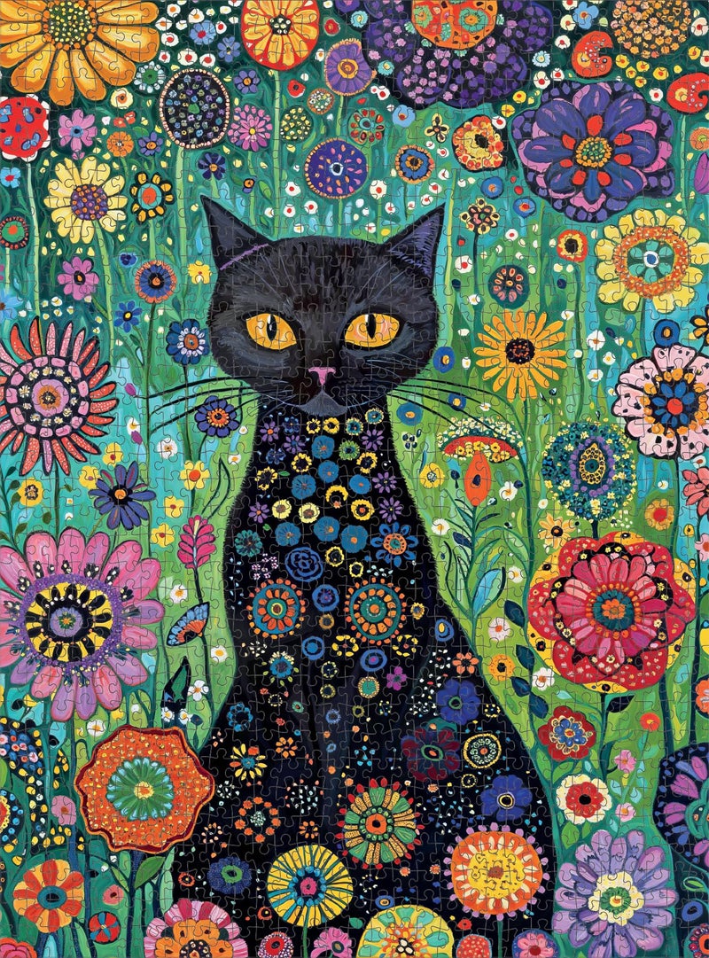 Cross & Glory - Petals and The Midnight Cat - 1000 Piece Jigsaw Puzzle for Adults | Satin-Finish | Vibrant Garden & Cat Theme | Challenging & Artistic Puzzle Game - Image 5