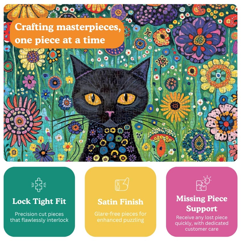 Cross & Glory | 1000 Piece Jigsaw Puzzles for Adults | Petals and The Midnight Cat | 1000 Piece Puzzle for Adults Cats & Floral | Satin Finish | Ages 14+ - Image 4