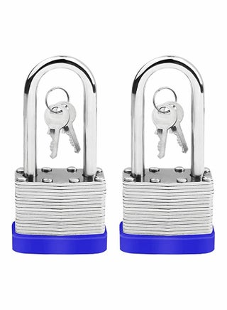 Long Shackle Pad Lock, 2 Pack Steel Pad Lock Padlock with Keys Heavy Duty Laminated Steel Key Pad Lock Secure Safety Tool for Home Garden Garage Fence Shed Indoor Outdoor - pzsku/ZDD462A84B15114809EC3Z/45/_/1698718821/2277f8cc-d9ef-43aa-9edb-9407e9b44f42
