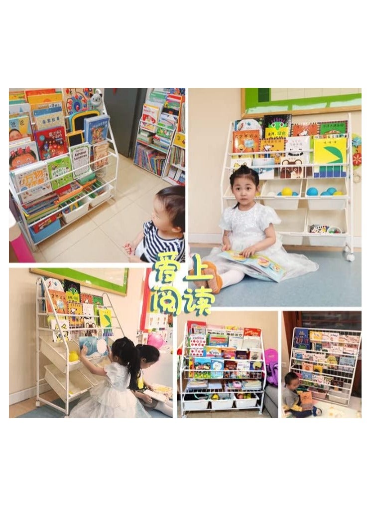 بلومنغ تايم رف كتب للأطفال قائم بذاته، منظم كتب للأطفال، رف كتب جديد - Image 2
