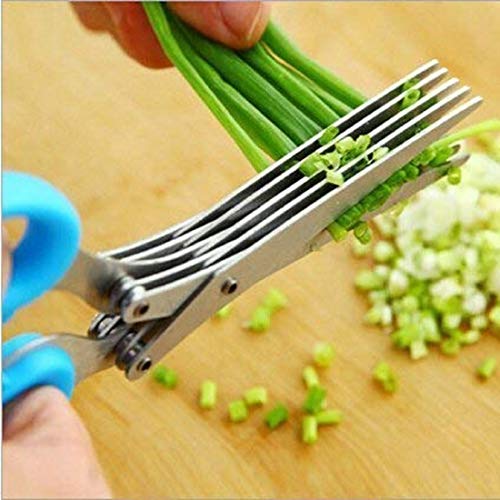 Mr Brand Creation Scissors with 5 Blades and Cover Cool Kitchen Gadgets Cutter Chopper and Mincer Sharp Heavy Duty Shears for Cutting Shredding and Cooking Fresh Garden Herbs (Multicolor, 1Pcs) - Image 4
