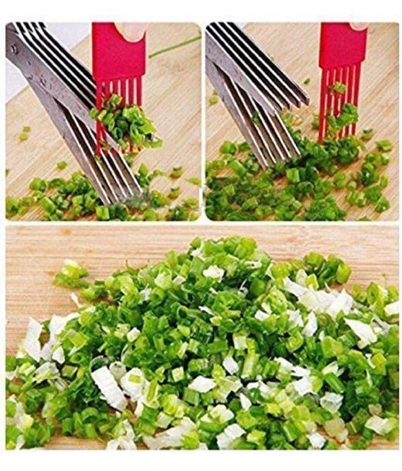 Mr Brand Creation Scissors with 5 Blades and Cover Cool Kitchen Gadgets Cutter Chopper and Mincer Sharp Heavy Duty Shears for Cutting Shredding and Cooking Fresh Garden Herbs (Multicolor, 1Pcs) - Image 5