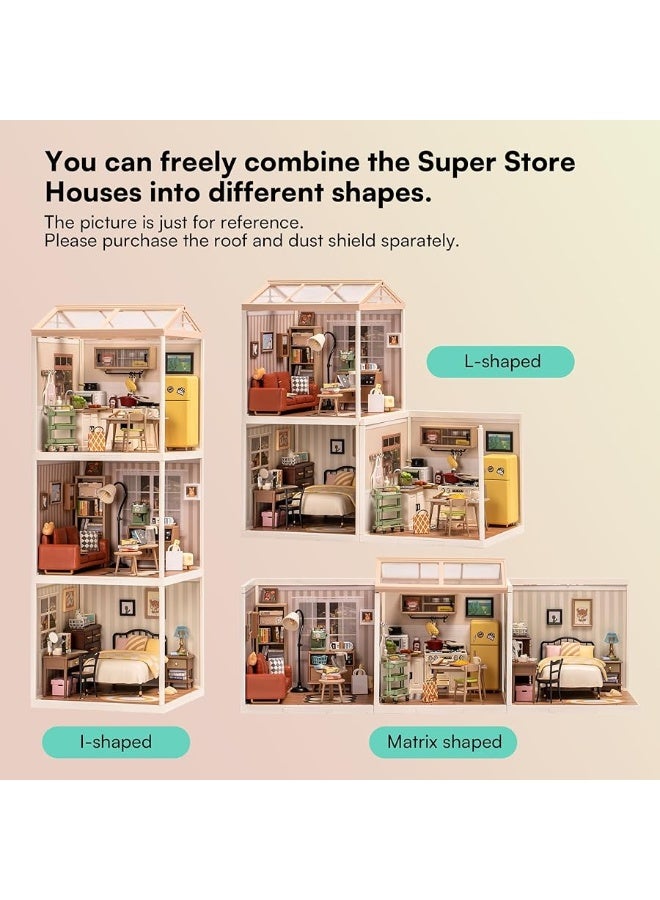 Rowood Miniature House Kit,DIY Dollhouse Kit to Build for Adults,Tiny Room with Mini Furniture,Adult Craft Kits Teen Girl Gifts on Birthday Christmas-Happy Meals Kitchen - Image 2