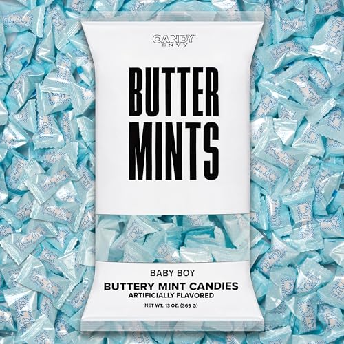 Candy Envy  Baby Boy Buttermints  13 oz Bag  100 Individually Wrapped Candy Mints  Baby Shower Favors - Image 1