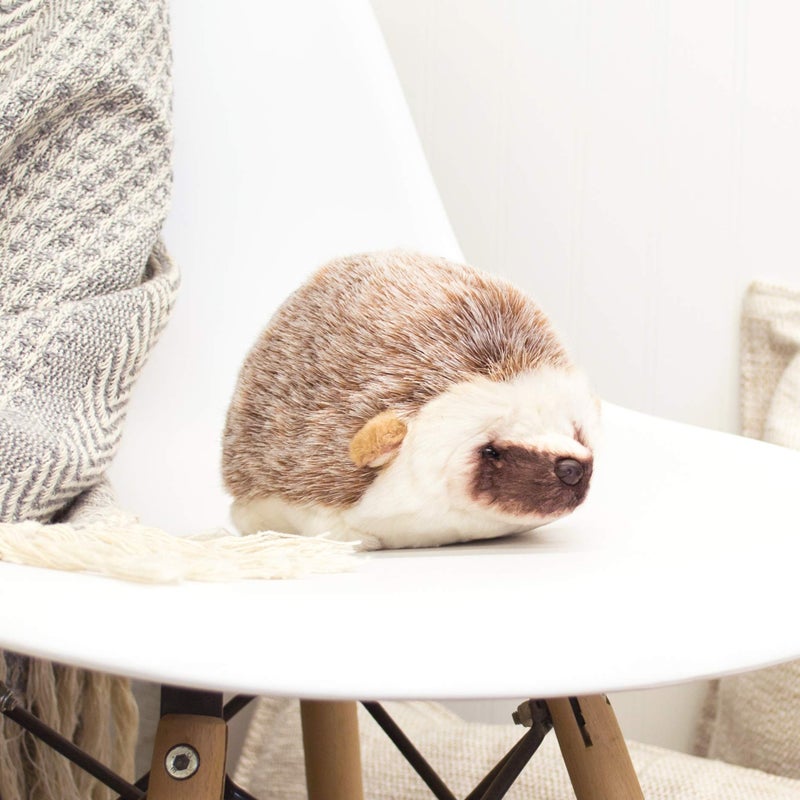 DEMDACO Huddled Small Hedgehog Wispy Chestnut Children's Plush Stuffed Animal - Image 2