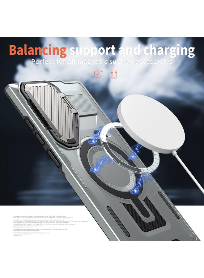 اس-توب جراب لهاتف Samsung Galaxy S23 Ultra 5G Shield Frame Holder MagSafe جراب هاتف - Image 3