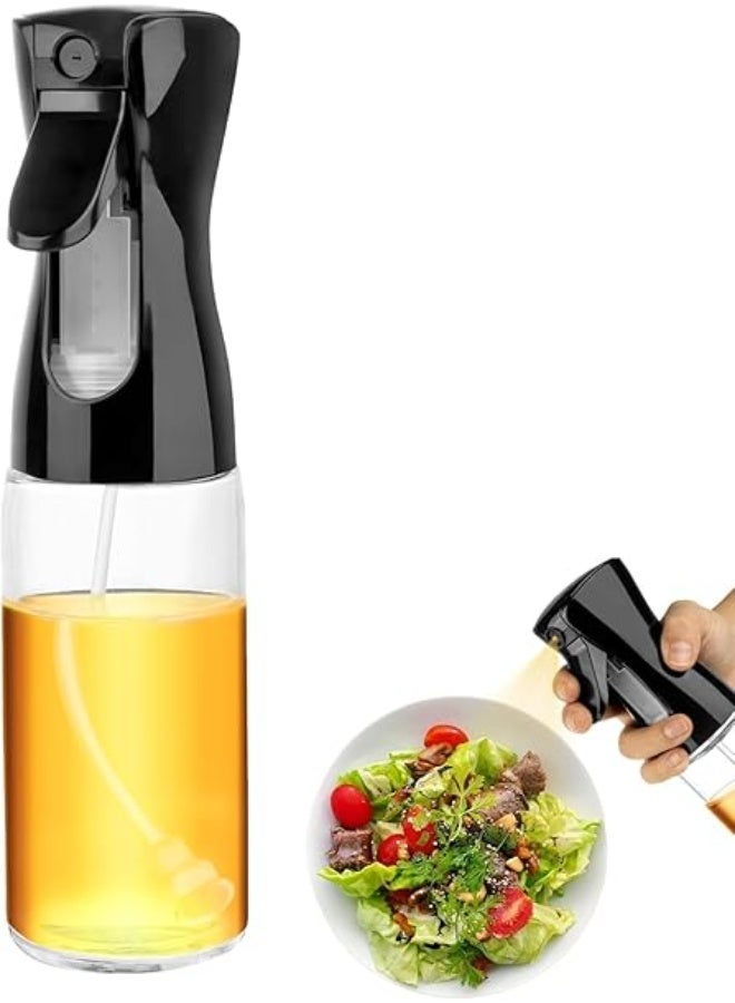 220ml Olive Oil Sprayer for Cooking, BBQ & Air Fryer – Elegant Refillable Mist Bottle for Olive Oil, Vinegar & Water – Multi-Use Atomiser for Salad, Baking & Curly Hair Care (Black) - Image 1