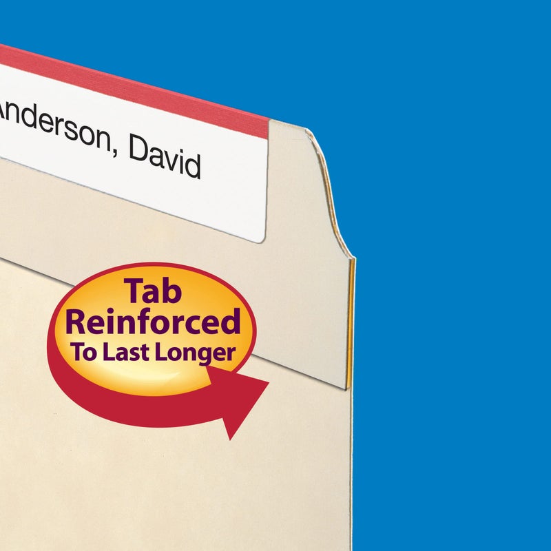 Smead File Folder, Reinforced 1/5-Cut Tab, Assorted Positions, Letter Size, Manila, 100 per Box (10356) - Image 3