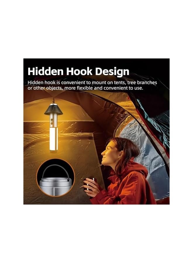 erorex Camping Lantern, Led Multifunction Lanterns with Hook, Rechargeable Cordless Camping Light Tent Lamp, Outdoor Work Lighting for Hiking, Camping, Home Emergency - Image 3