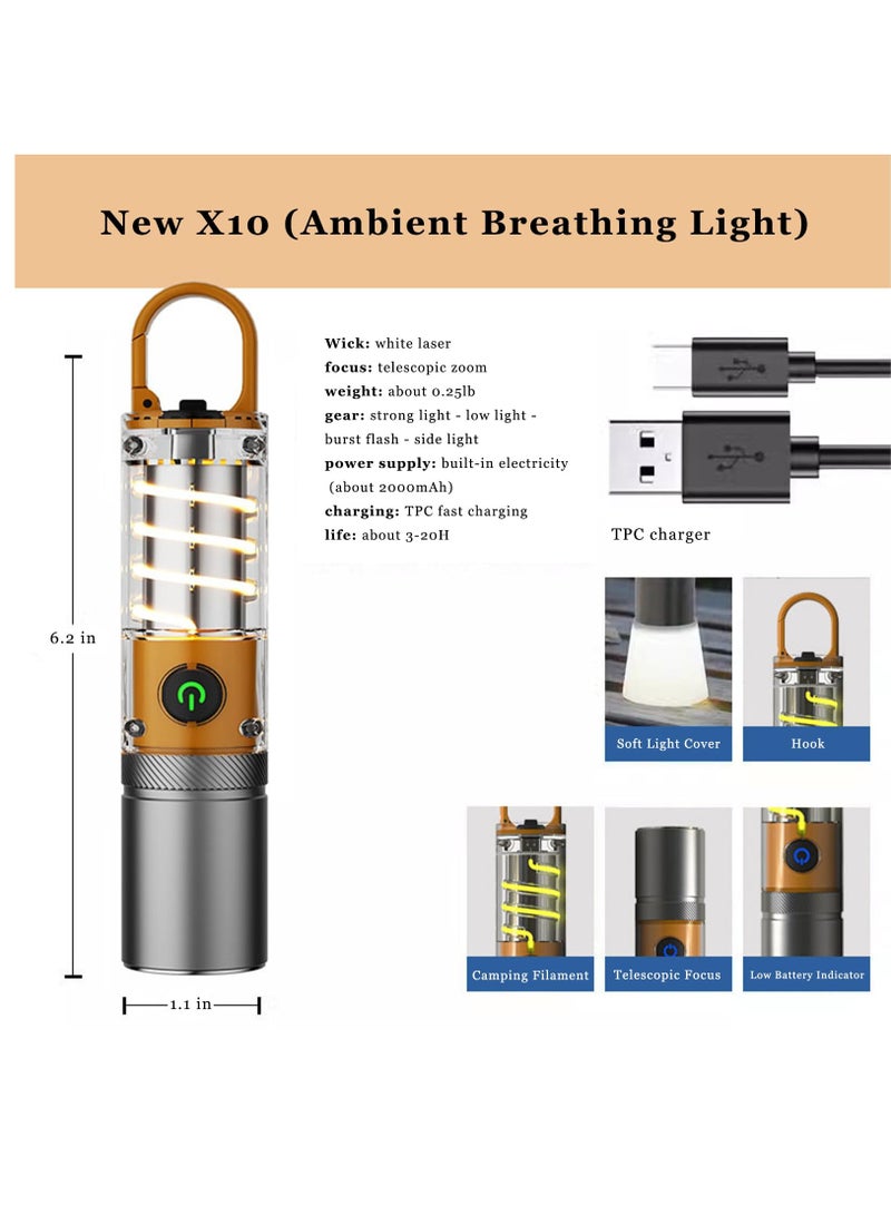 Super Bright Rechargeable LED Flashlight with 6 Modes USB-C Waterproof Design for Camping Hunting and Emergencies - Image 2