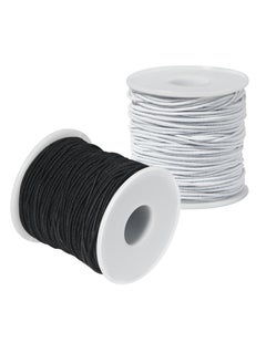 Excefore Elastic String, Bracelet Rope, 2 Rolls 1.2MM Elastic String for Bracelets Making, Nylon Beading Cord Elastic String, for Crafting Bracelet Necklace Jewelry Making (Black and White)  - Image 1