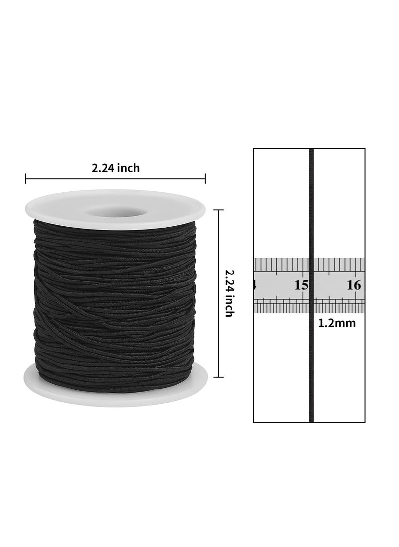 Excefore - Elastic String, Bracelet Rope, 2 Rolls 1.2MM Elastic String for Bracelets Making, Nylon Beading Cord Elastic String, for Crafting Bracelet Necklace Jewelry Making (Black and White) - Image 1