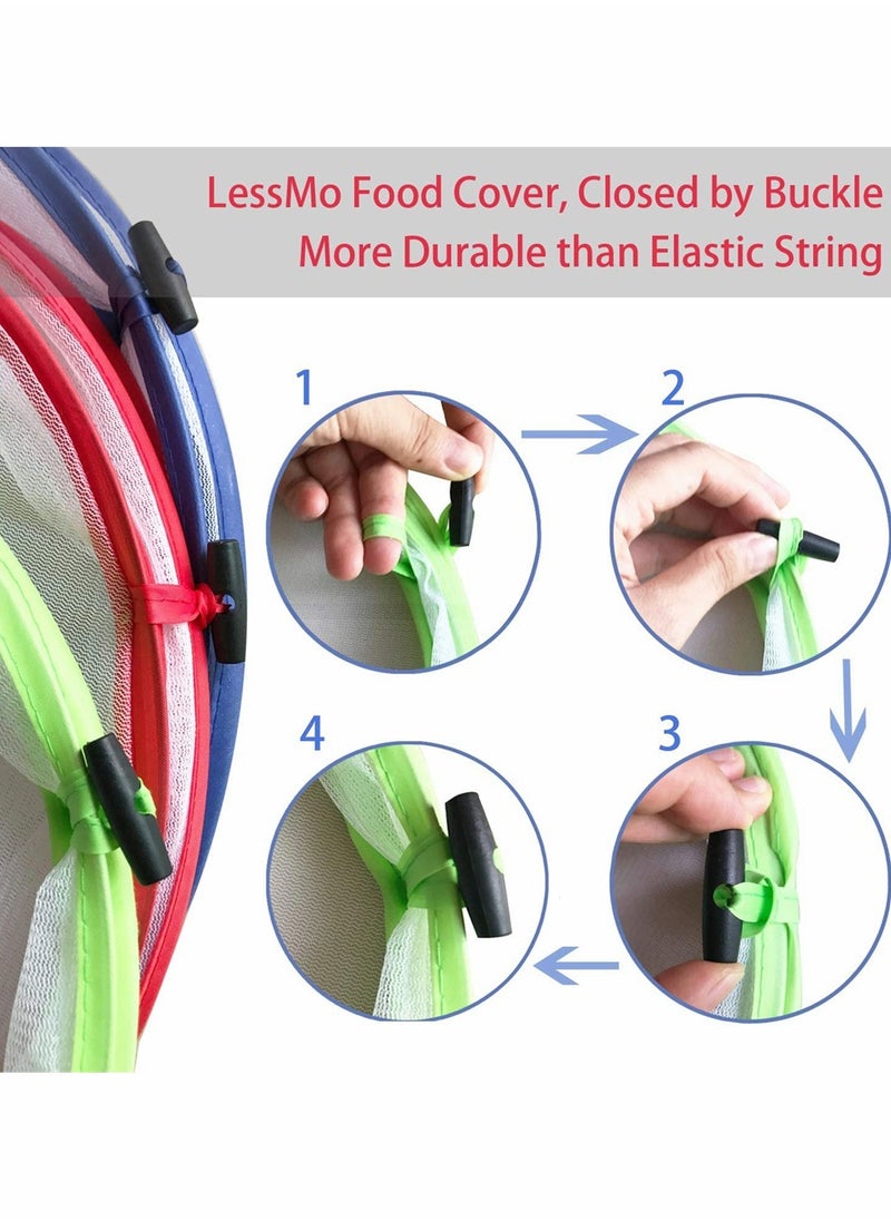 KASTWAVE - Food Cover Mesh Food Tent, Pop-Up Mesh Screen Food Cover Tent Umbrella with Handles, Fine Mesh Screen, Collapsible and Reusable Patio Bug Net for BBQ, Picnics, Parties, Camping, Outdoor (3PCS) - Image 1