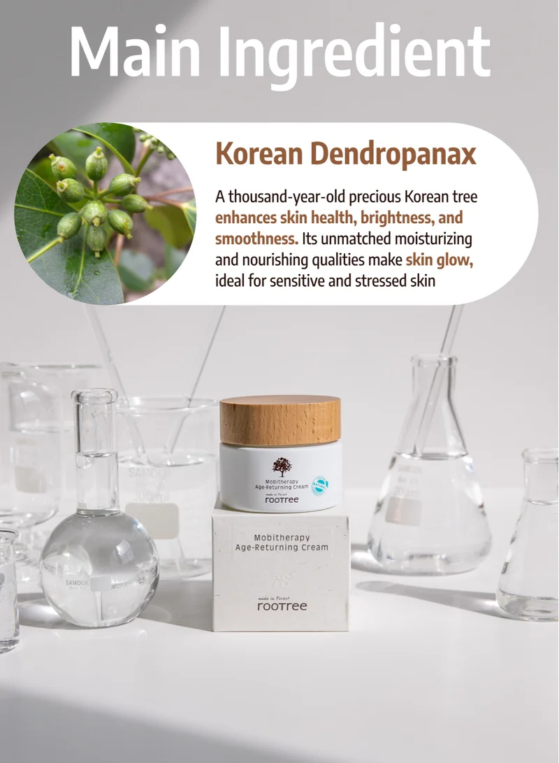 rootree Mobitherapy Age-Returning Cream - Korean Skin Care, Anti-Wrinkle and Anti-Aging Cream,  Brigtening, Skin Radiance, Vegan & Cruelty Free