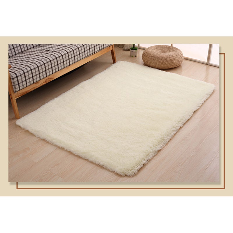 2pcs Modern Rugs Living Room Carpet Bedroom Rug for Children Play Home Decorator Floor Mat Carpet 40x60cm (Creamy White) - Image 3