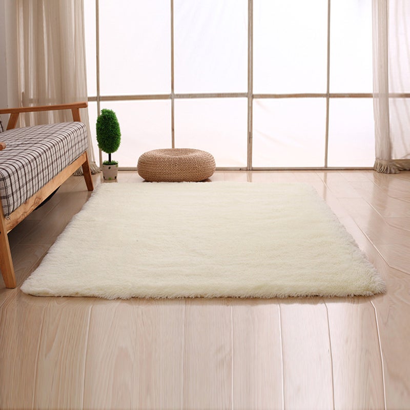 2pcs Modern Rugs Living Room Carpet Bedroom Rug for Children Play Home Decorator Floor Mat Carpet 40x60cm (Creamy White) - Image 4