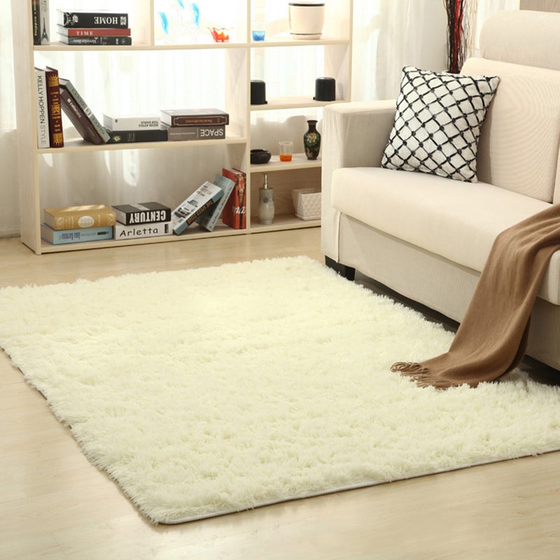 2pcs Modern Rugs Living Room Carpet Bedroom Rug for Children Play Home Decorator Floor Mat Carpet 40x60cm (Creamy White) - Image 2
