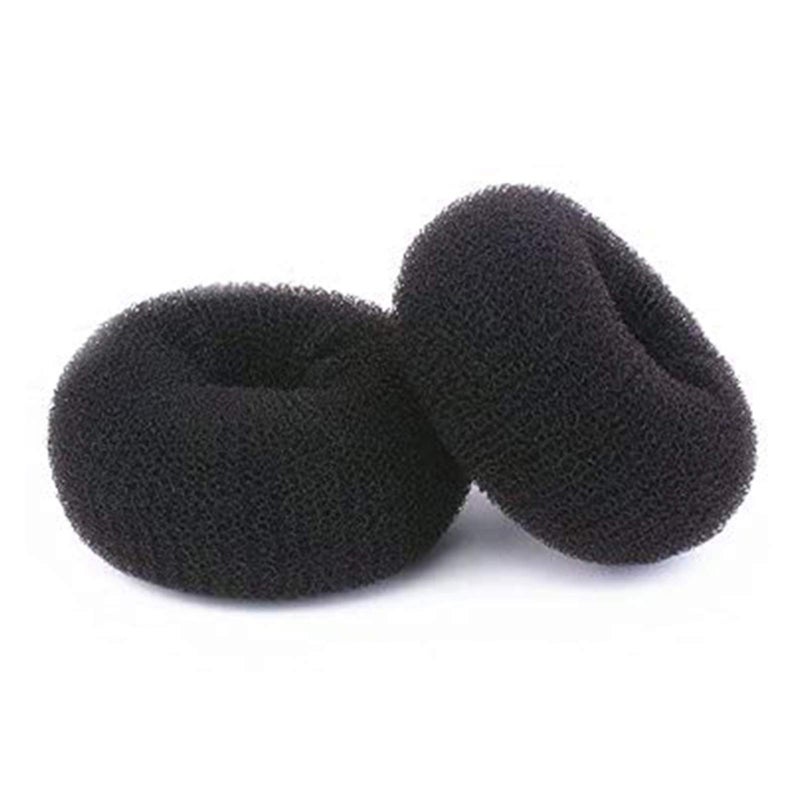 NICEMOVIC Hair Donut Ring Style Bun Maker, 2PCS Chignon Shaper for Thick and Long Hair (3.5 Inch, Black) - Image 1