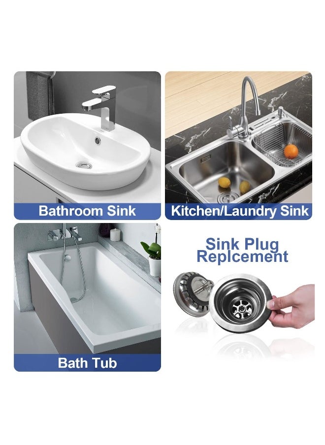 Generic - Kitchen Sink Collection, Stainless Steel Strainer with Sink Drain Strainer Assembly Kitchen Sink Basket Waste Plug Sink Accessories, 114mm - Image 1
