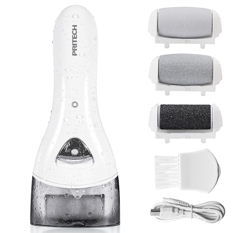 pritech Electric Foot Callus Removers Rechargeable, Portable Electronic Foot File Pedicure Tools, Electric Callus Remover Foot Scrubber Kit, Professional Foot Care Ideal Gift for Dead, Hard Cracked Dry Skin - Image 1