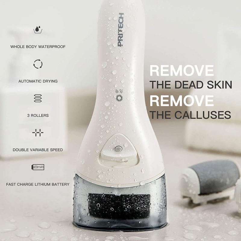 pritech Electric Foot Callus Removers Rechargeable, Portable Electronic Foot File Pedicure Tools, Electric Callus Remover Foot Scrubber Kit, Professional Foot Care Ideal Gift for Dead, Hard Cracked Dry Skin - Image 4