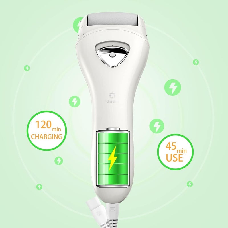 pritech Electric Foot Callus Removers Rechargeable, Portable Electronic Foot File Pedicure Tools, Electric Callus Remover Foot Scrubber Kit, Professional Foot Care Ideal Gift for Dead, Hard Cracked Dry Skin - Image 5