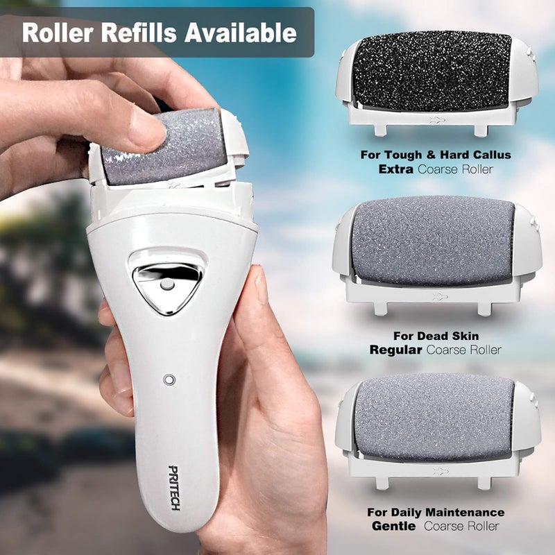 pritech Electric Foot Callus Removers Rechargeable, Portable Electronic Foot File Pedicure Tools, Electric Callus Remover Foot Scrubber Kit, Professional Foot Care Ideal Gift for Dead, Hard Cracked Dry Skin - Image 3