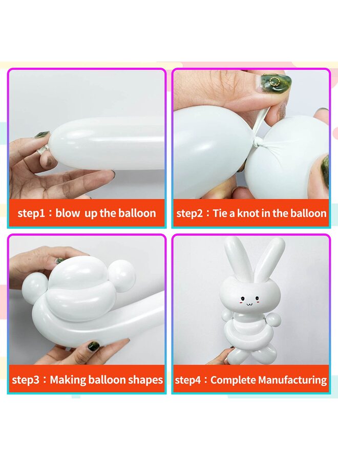 يُسلِّم 100 قطعة من البالونات الشفافة الطويلة الرفيعة المصنوعة من اللاتكس لبالونات الحيوانات، بالونات عالية الجودة للمبتدئين في صنع البالونات وديكورات حفلات الكرنفال - Image 4