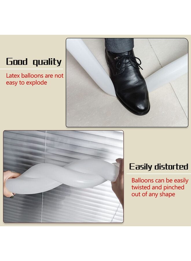 يُسلِّم 100 قطعة من البالونات الشفافة الطويلة الرفيعة المصنوعة من اللاتكس لبالونات الحيوانات، بالونات عالية الجودة للمبتدئين في صنع البالونات وديكورات حفلات الكرنفال - Image 2