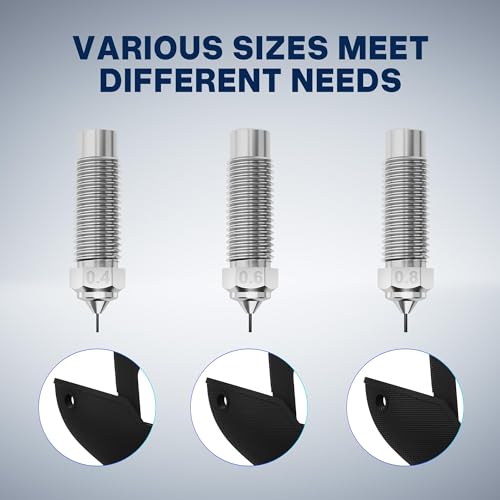 ELEGOO 5pcs Harden Steel Nozzles for Neptune 4 Plus/Max, Wear-Resistant 3D Printer Nozzles 0.4mm/0.6mm/0.8mm Multi Sizes with DIY Tools - Image 4