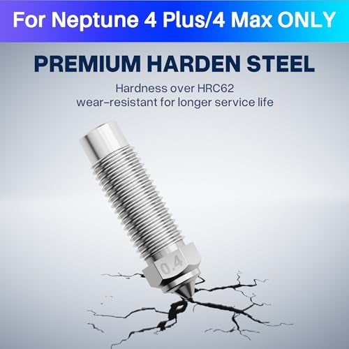 ELEGOO 5pcs Harden Steel Nozzles for Neptune 4 Plus/Max, Wear-Resistant 3D Printer Nozzles 0.4mm/0.6mm/0.8mm Multi Sizes with DIY Tools - Image 2