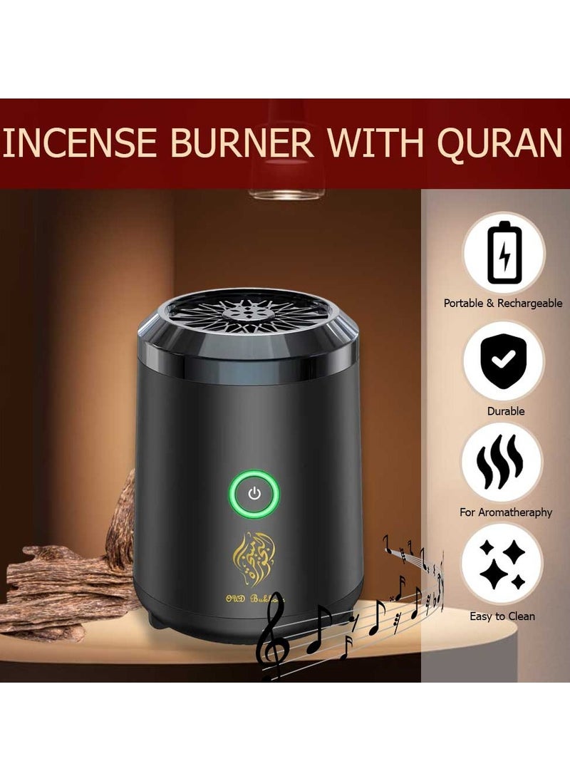 عود بخور مبخرة عود كهربائية بخور عربي مع مكبر صوت مسلم للقرآن بالكامل عن بعد والتحكم في التطبيق  - Image 2