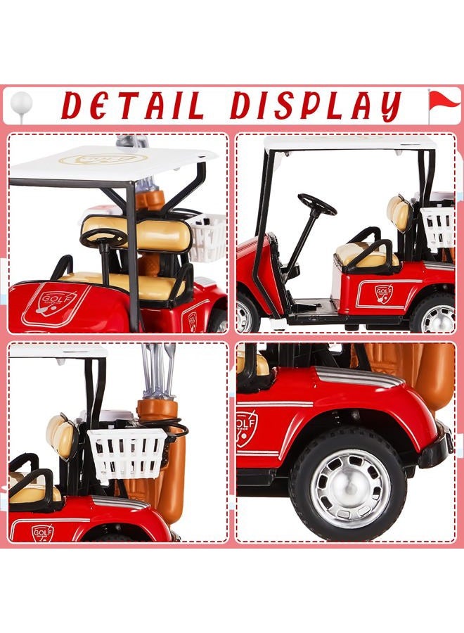 Leitee 21 Pcs Golf Cake Topper Golf Cake Decoration Golf Cupcake Topper Include Mini Golf Cart Toy Red Flag Golf Ball Green Tree Golf Club Sun Umbrella for Golf Themed Birthday (Red,Classic) - Image 3