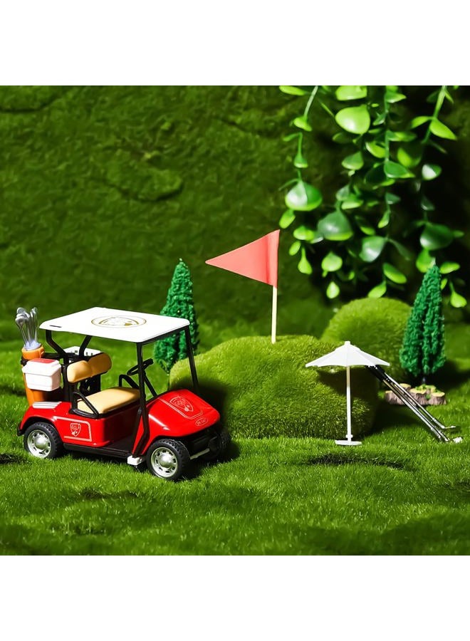 Leitee 21 Pcs Golf Cake Topper Golf Cake Decoration Golf Cupcake Topper Include Mini Golf Cart Toy Red Flag Golf Ball Green Tree Golf Club Sun Umbrella for Golf Themed Birthday (Red,Classic) - Image 5
