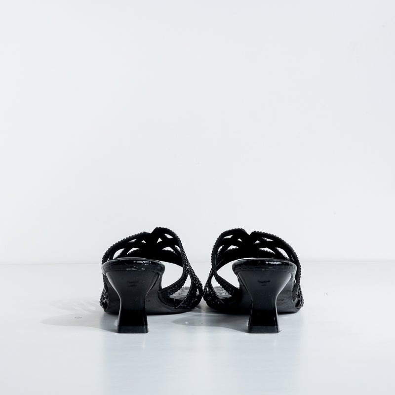 Crystalicious Nysa Handcrafted Embellished Open Toe 2 Inches Kitten Heel Sandals - Image 5