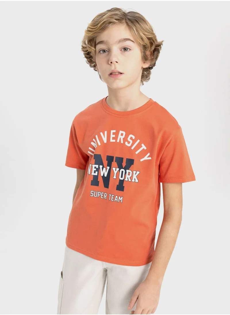 DeFacto Regular Fit Printed Short Sleeve T-Shirt