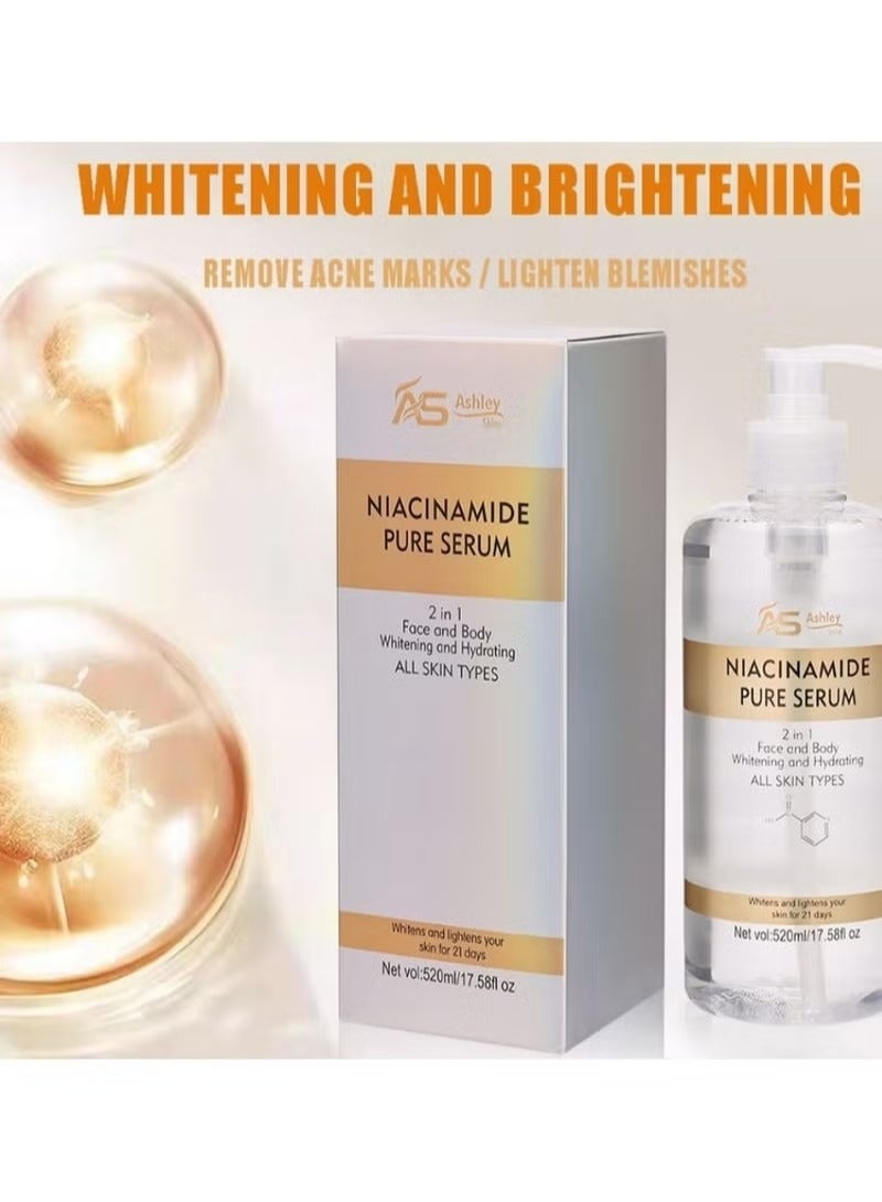 آشلي مصل أشلي شاين نياسيناميد النقي 2 في 1 لتبييض وترطيب الوجه والجسم 520 مل - Image 3