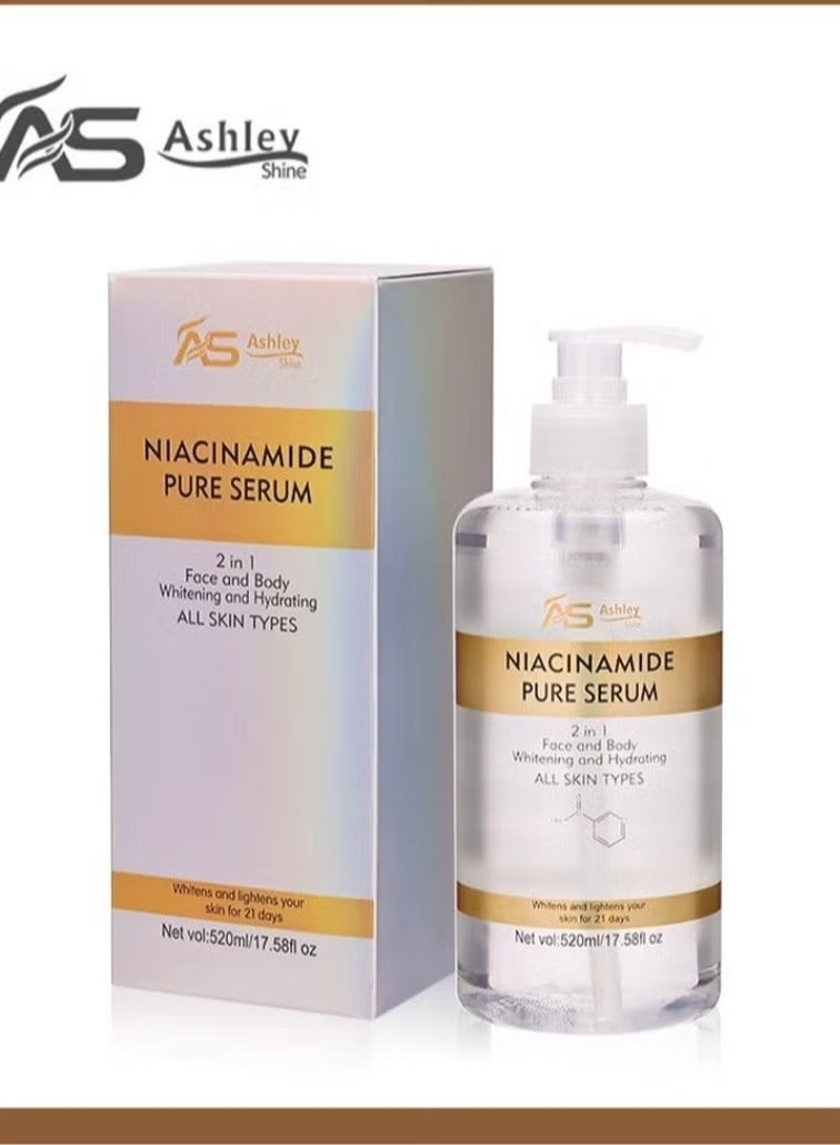 آشلي مصل أشلي شاين نياسيناميد النقي 2 في 1 لتبييض وترطيب الوجه والجسم 520 مل - Image 4