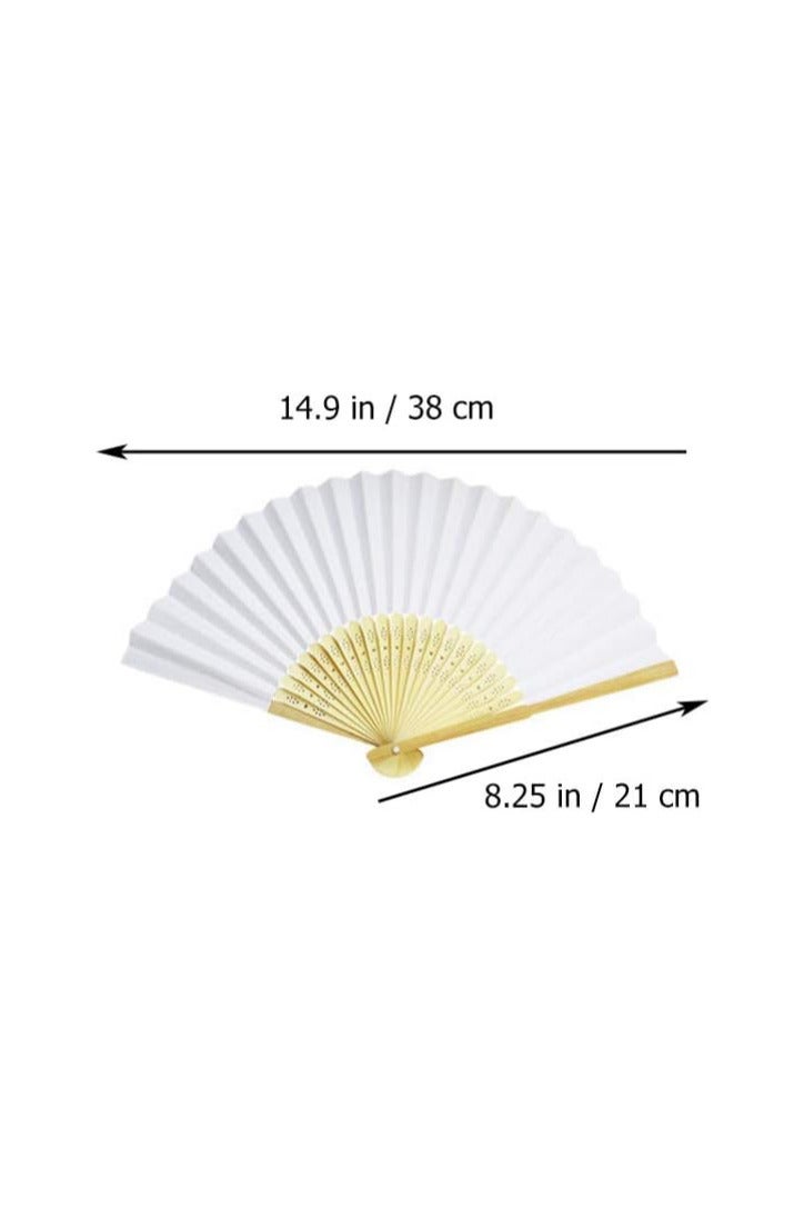 Hand Fan, Portable Folding Paper Fan, Premium Bamboo Ribs for Women and Girls for Summer Parties, Birthdays, Weddings.  - Image 1