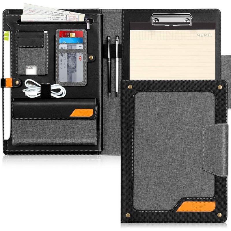Skycase Padfolio Portfolio Case,Skycase Business Portfolio Folder,Interview/Conference/Legal Document Organizer with Letter/A4 Size Clipboard,Internal Holder for iPad/Tablet (up to 12.9")Document Sleeve-Black - Image 1
