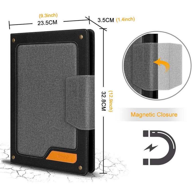 Skycase Padfolio Portfolio Case,Skycase Business Portfolio Folder,Interview/Conference/Legal Document Organizer with Letter/A4 Size Clipboard,Internal Holder for iPad/Tablet (up to 12.9")Document Sleeve-Black - Image 5