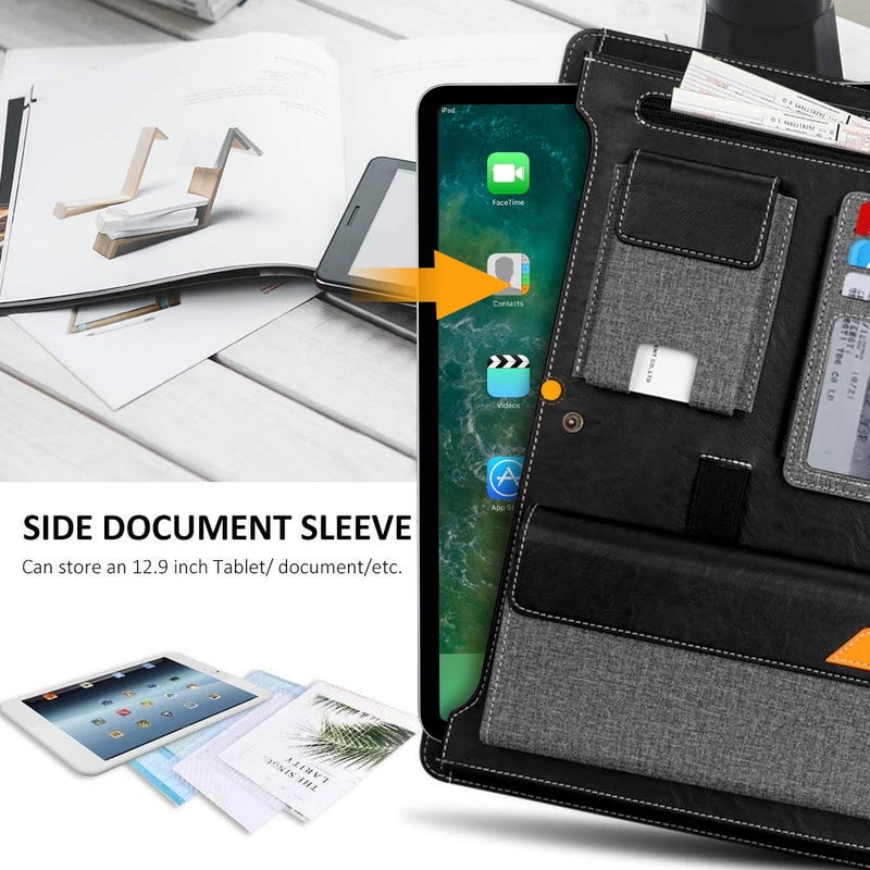 Skycase Padfolio Portfolio Case,Skycase Business Portfolio Folder,Interview/Conference/Legal Document Organizer with Letter/A4 Size Clipboard,Internal Holder for iPad/Tablet (up to 12.9")Document Sleeve-Black - Image 4