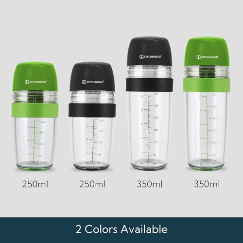 KITCHENDAO 2 in 1 Salad Dressing Shaker Container with Juicer, Pour Spout, LeakprooF, Soft Grip, Dishwasher Safe, Homemade Oil and Vinegar Salad Dressing Bottle Mixer Dispenser, BPA Free 1 Cup, Black - Image 5