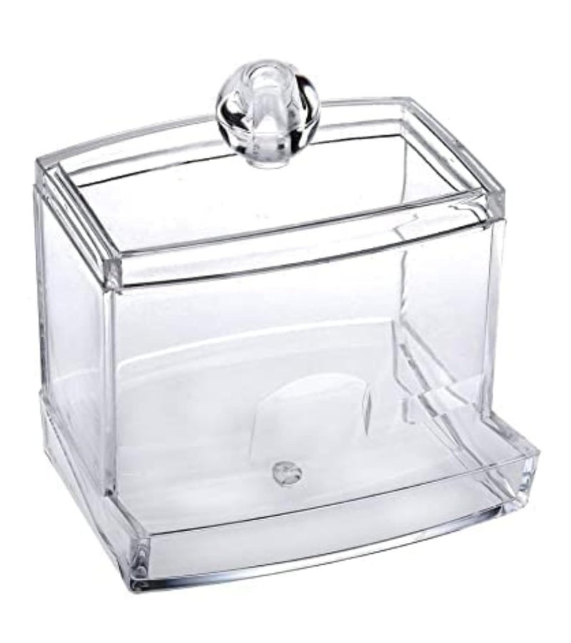 Premsons Earbud Clear Acrylic Swabs Cosmetic Organizer Makeup Cotton Ball Pad Swab Holder  1 Compartment - Image 1