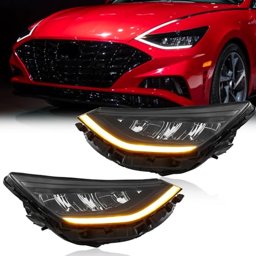 TODO LED Headlights Headlamp Assembly for 2020-2022 Hyundai Sonata, Driver and Passenger Side92101-L1100 92102-L1100 - Image 1